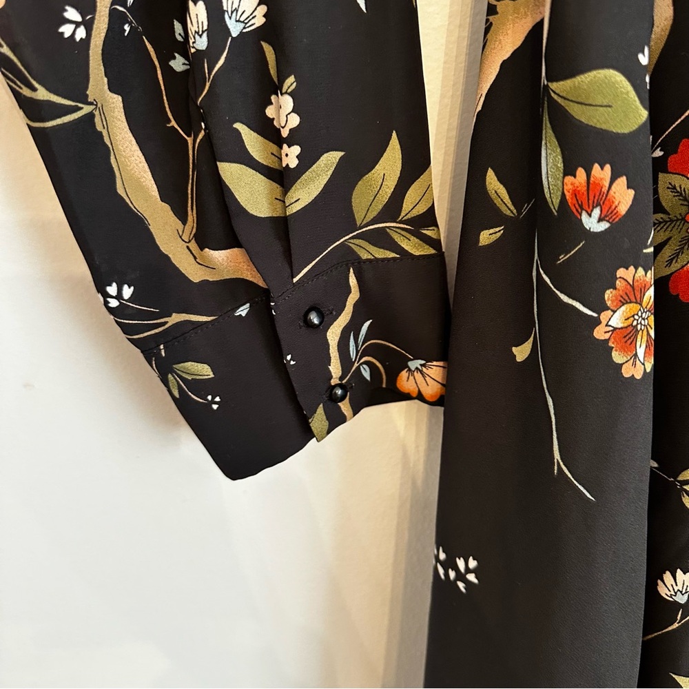 Nanette Lepore Black Floral Long Sleeve Dress - Picture 4 of 8